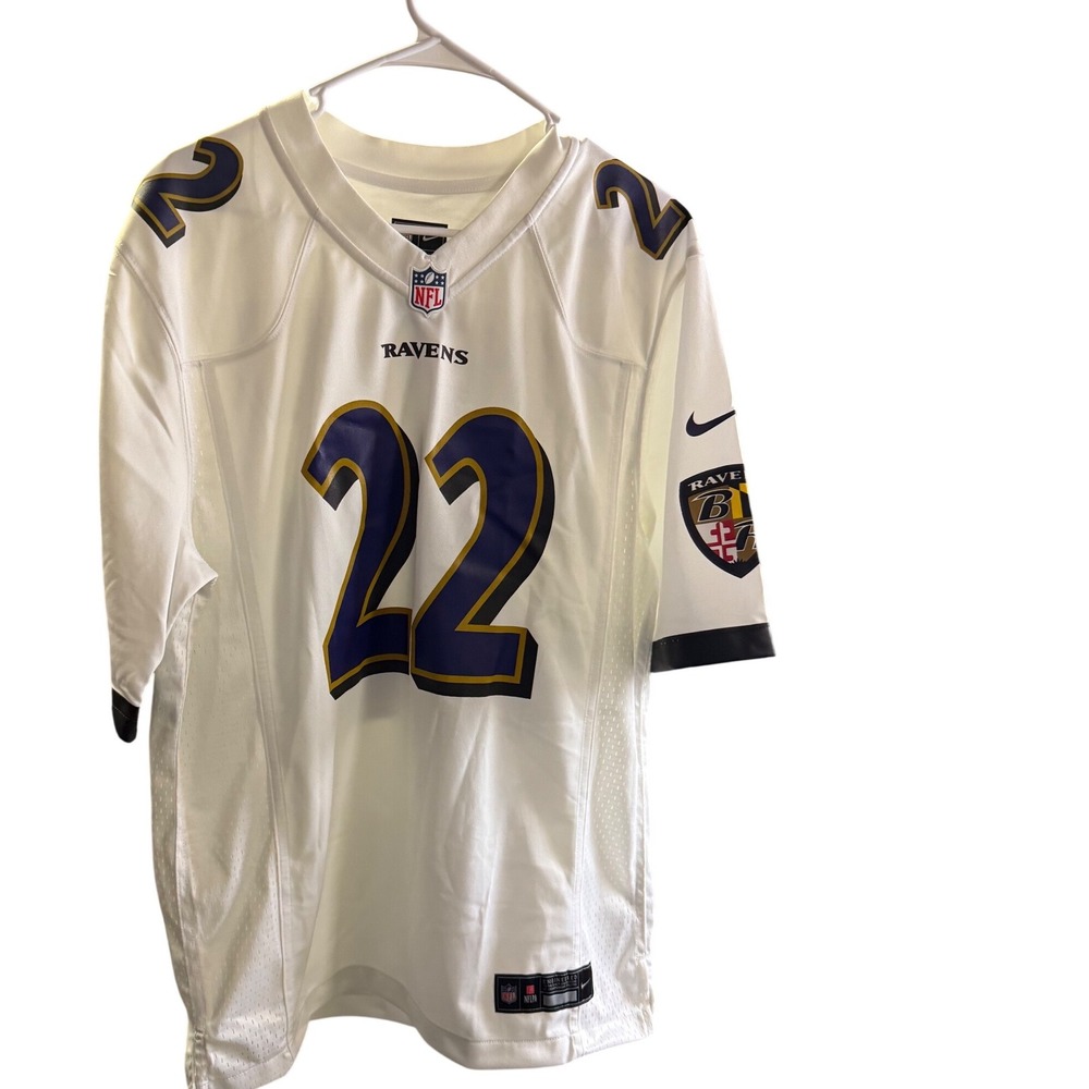 Nike NWOT Ravens Derrick Henry 22 White Game Jersey Men Medium NFL Football